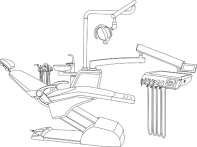 Wireframe of dental chair